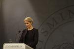 PRESSEMØDE. Statsminister Helle Thorning-Schmidt takker SF for »godt samarbejde« i regeringen. 