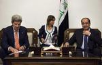Krisesnak. John Kerry besøgte i sidste uge Irak for at diskutere hvordan man vil samle landet igen. 