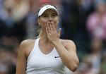 SEJRSKYS. Maria Sharapova kunne uddele sit kendte sejrskys efter dagens kamp ved Wimbledon. 