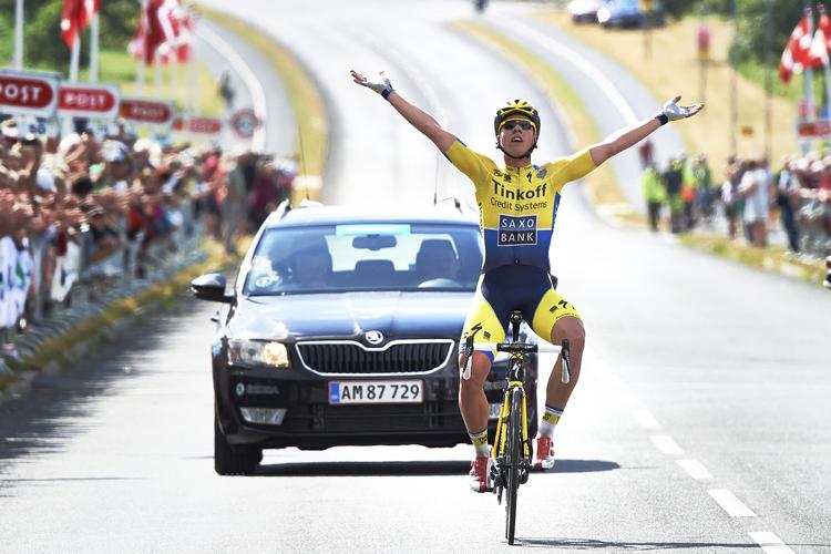MESTEREN. Med tre ryttere med fremme havde Tinkoff Saxo gode muligheder i finalen, som Michael Valgren vandt. 