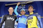 Podiet? 3.663 km venter forude på Chris Froome (tv), Vincenzo Nibali (i midten) og Alberto Contador. 