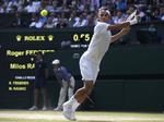 finaleklar. Roger Federer slog Milos Raonic og er klar til sin niende Wimbledon-finale. 