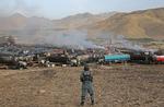 Brand. 400 lastbiler er i brand i nærheden af Kabul. 