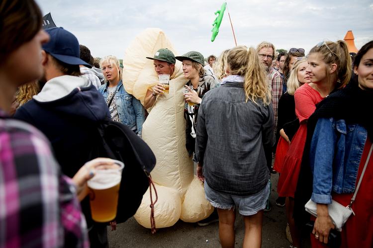 Forplantning. Over halvdelen af årets gæster på Roskilde Festival er singler, siger statistiken. Om manden i heldragten er en af dem, ved vi ikke. 