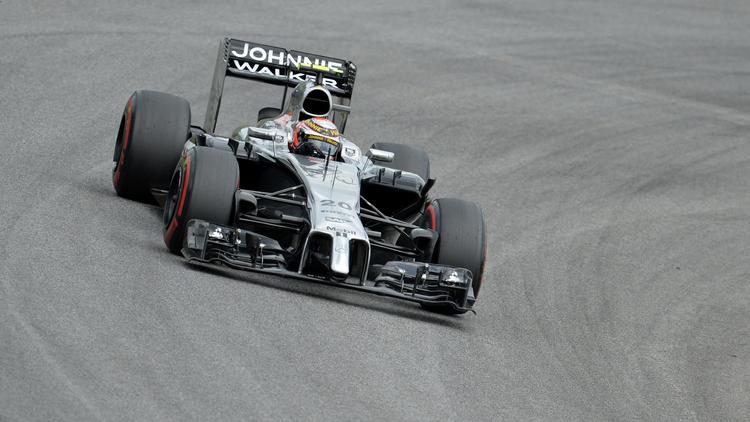UTILFREDS. Kevin Magnussen synes, hans McLaren manglede fart i søndagens grandprix på Silverstone. 
