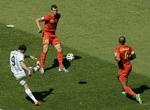 1-0. Gonzalo Higuain stod for kampens eneste scoring i kvartfinalen mellem Argentina og Belgien. 