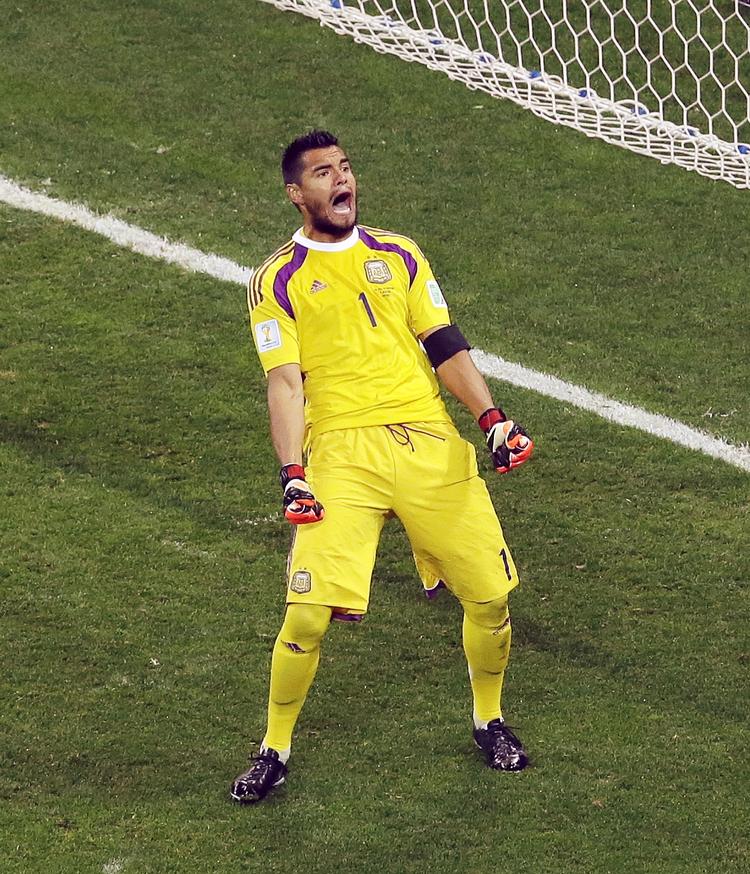 Finalist. Sergio Romero skal spille mdo Tyskland på søndag. 