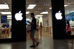 æblehus. Det er ikke nogen konkret butik, som Apple vil beskytte, men en stregtegning som viser en unik indretning. Billedet er fra en Apple-butik i USA. 