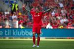 Hjemkomst. Daniel Agger på banen for Liverpool under dagens venskabskamp med Brøndby. 