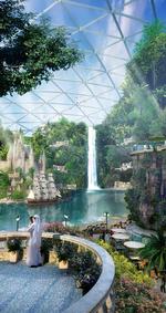 Indendørs. »Vi har en plan om at forvandle Dubai til et kulturelt, økonomisk og turistmæssigt centrum for de 2 milliarder mennesker, der lever i regionen omkring os«, har sheik Mohammad bekendtgjort. 