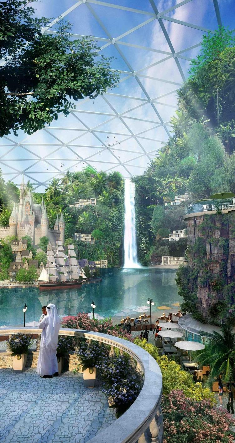 Indendørs. »Vi har en plan om at forvandle Dubai til et kulturelt, økonomisk og turistmæssigt centrum for de 2 milliarder mennesker, der lever i regionen omkring os«, har sheik Mohammad bekendtgjort. 