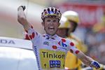 VINDER:»Jeg sprang bare«, sagde den blinkende charmør fra Polen, da han var kommet i mål, hjulpet til sejr af sin irske holdkammerat, Nicolas Roche. 