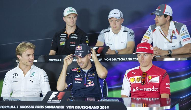 tilbud. Kevin Magnussen (midt på øverste række) kan måske få verdensmester Sebastian Vettel (midt på nederste række) som holdkammerat, hvis Red Bull skiller sig af med tyskeren efter 2015-sæsonen. 