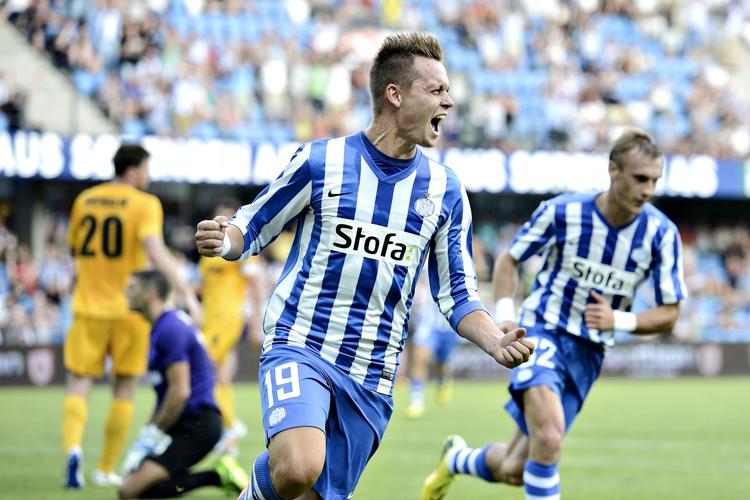 Jubiiiii.Glad målscorer Jakob Ankersen, Esbjerg. 