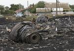 Flytragedie. En lokal kvinde går forbi vragdele fra det nedstyrtede Malaysian Airlines-fly. 