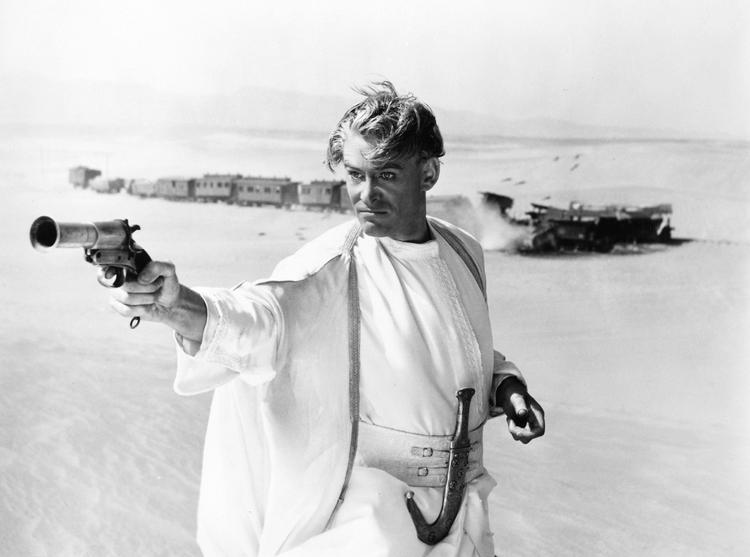 Peter O'Toole som den berømte engelske officer T.E. Lawrence i 'Lawrence i Arabien' fra 1962. 