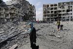 KRATER. Boligblokke står hullede og afbrækkede tilbage efter 29 dages krig mellem Israel og Palæstina. 