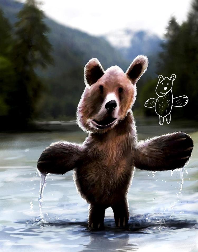 bamse. Ved hjælp af programmet Photoshop har han genskabt og videreudviklet på de forskellige stregtegninger. 