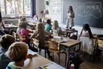 SKOLEDAG. Første skoledag på Holbergskolen i København. 