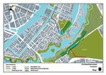 CYKELRUTE. Cykelstien langs Kløvermarken er allerede anlagt. Den skal fortsætte gennem Christiania (her markeret med gult) hen til de kommende havnebroer. Illustration: Københavns Kommune 