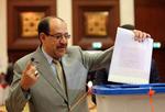 Farvel. Her afgiver Nuri al-Maliki sin stemme ved parlamentsvalget i april. 