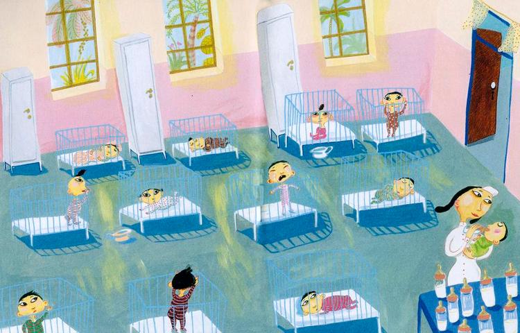 Lykke. Da Snitten var lille, hentede hans mor ham på et børnehjem omme på den anden side jorden. Han var den dreng, hun havde ønsket sig hele livet, og det er han lykkelig for. Men kan en kæreste spolere det i Hella Joofs bog om ham? Illustration: Cato Thau-Jensen 