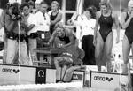 guldalder. EM i Athen 1991 gav guld til de danske kvinder Berit Puggaard (tv), Annette Poulsen (knælende), Mette Jacobsen (i vandet) og Gitta Jensen (th) i 4 X 200 meter fri. 
