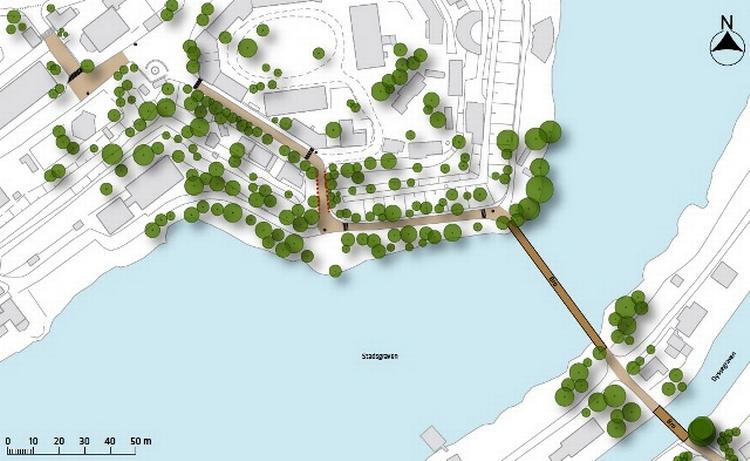 CYKELFORBINDELSE.  Cykelruten gennem Christiania vil benytte de eksisterende stier gennem fristaden. Ill.: Københavns Kommune 