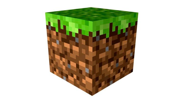 Grundelement. En af de naturligt forekomende byggeklodser i Minecraft, Græs. 
