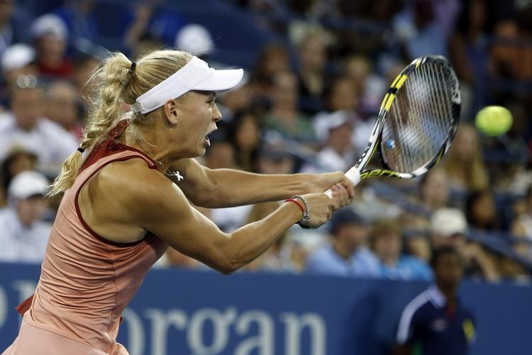 VIDERE. Spillet var imponerende, da Caroline Wozniacki slog sig videre til tredje runde af US Open. 