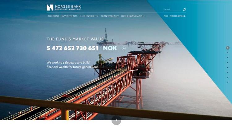 åbenhed. På Norges Bank Investment Managenemts hjemmeside holder en tæller de besøgende opdateret om fondens værdi. Skærmdump fra hjemmeside 