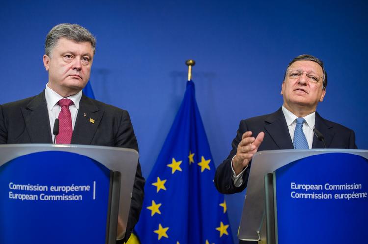 MØDE. Ukraines Petro Porosjenko er i dag i Bruxelles, hvor han holder møder med EU-kommissionsformand José Manuel Barroso. 