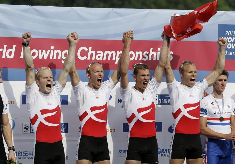 GENVUNDET. For andet år i træk vandt Kasper Winther Jørgensen, Jacob Larsen, Jaob Barsøe og Morten Jørgensen VM-guld. 