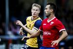 topscorer. Mads Hvilsom (tv) er med sin femte scoring for Hobro topscorer i Superligaen. 