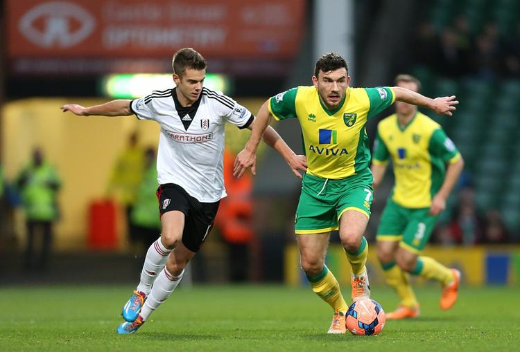 FCK-spiller. Alex Kacaniklic (tv) i kamp for Fulham i FA Cup-kampen mod Norwich tidligere i år. 