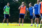 Træning. Daniel Agger (tv.) og Nicklas Bendtner skal forsøge at komme i EM-form, mens Thomas Kahlenberg (th.) har spillet regelmæssigt i lang tid. 