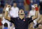 Semifinalist. Serbiske Novak Djokovic i jubel efter sejr mod skotten Andy Murray. 