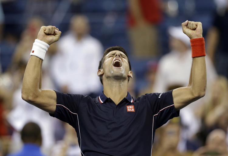 Semifinalist. Serbiske Novak Djokovic i jubel efter sejr mod skotten Andy Murray. 