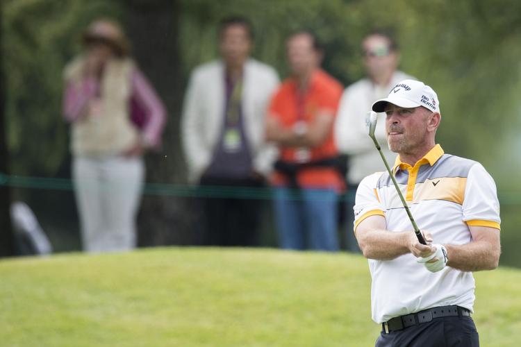 Tilbageslag. Efter en god første runde ved Omega European Master, hvor Thomas Bjørn er forsvarende mester, gik han i dag tilbage 