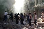 Ødelæggelser. Det Syriske Observatorium for Menneskerettigheder, der støtter oprøret mod Assad-styret, har udsendt dette billedet fra Aleppo. Nyhedsbureauet AP har verificeret, at billedet er ægte. 