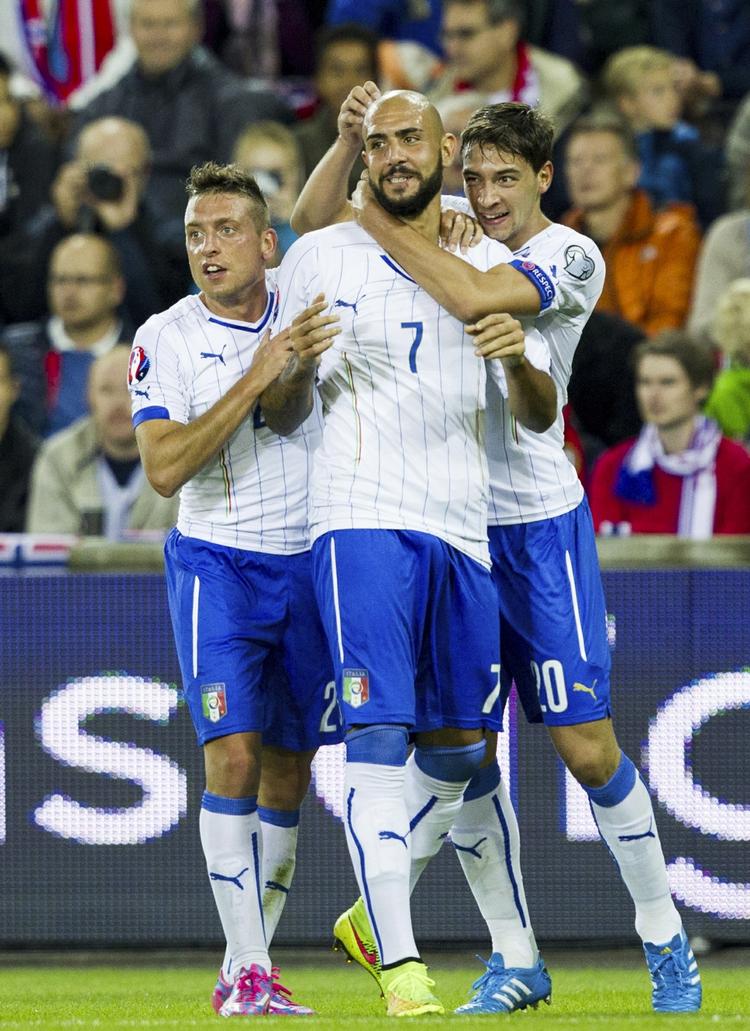 Ny. 23-årige Simone Zaza (nr. 7) fik i sin anden landskampe scoret sit første mål. 