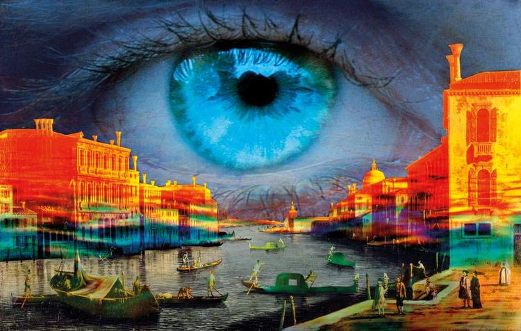Fusion. I samme rum som J.F. Willumsens malerier står den schweiziske kunstner Pipilotti Rist for en forrygende videoinstallation, som lægger et drømmende billedbånd hen over et typisk 1700-tals maleri af den myldrende Canal Grande. 