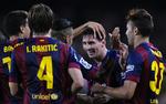 tilbage. Lionel Messi (midt) har været skadet, men Barcelona klarede sig alligevel uden pointtab. 