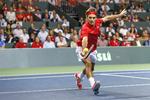 knusende. Roger Federer var ikke mere nede over nederlaget i US Open end, at schweizeren blæste gennem første kamp i Davis Cup-semifinale uden at afgive sæt. 