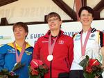 EM-guld. Riffelskytten Charlotte Jakobsen (midt) har masser af titler og rekorder at prale af. 