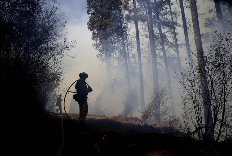 Skovbrand. Et område på 287 kvadratkilometer nord for Sacramento i Californien bliver lige nu hærget af  skovbrand. 