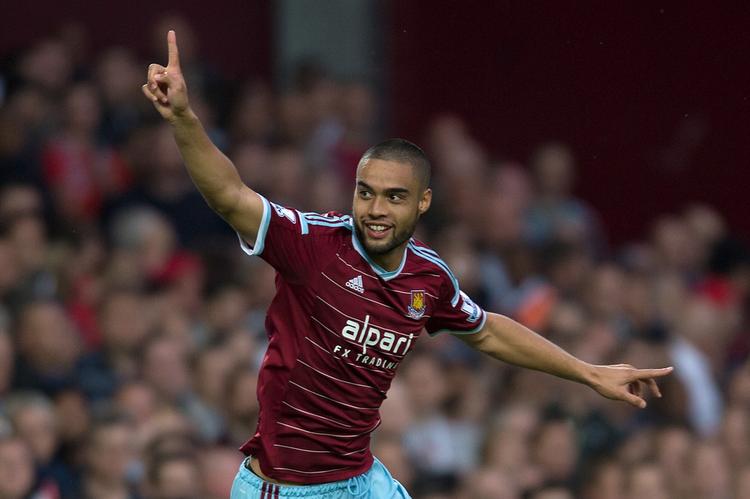 Jubel. West Hams Winston Reid jubler over scoringen til 1-0. 