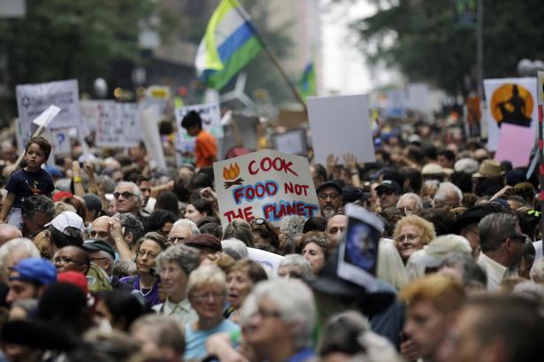 Klimamarchen ved New Yorks 9. avenue. 