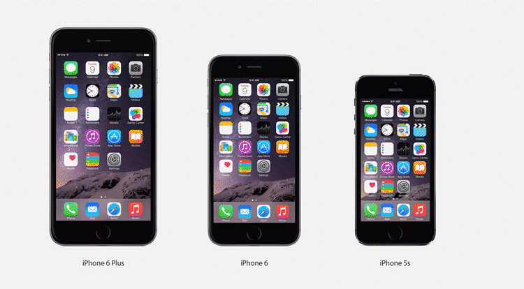 SALGSREKORD. Der er meget, der tyder på, at den helt store iPhone 6 Plus er den mest populære blandt de 10 millioner iPhones, som Apple solgte i weekenden. (Foto: PR/Apple) 