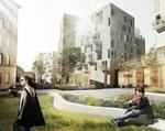 HJEMSTED. De 700 nye studieboliger kommer til at ligge på et gammelt DSB-godsareal tæt på Nørrebro Station, og de bliver bygget i højden. (Illustration: Arkitema Architects) 